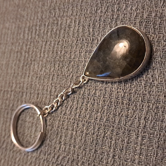 Large Teardrop Labradorite Keychain (2) - Picture 6 of 6
